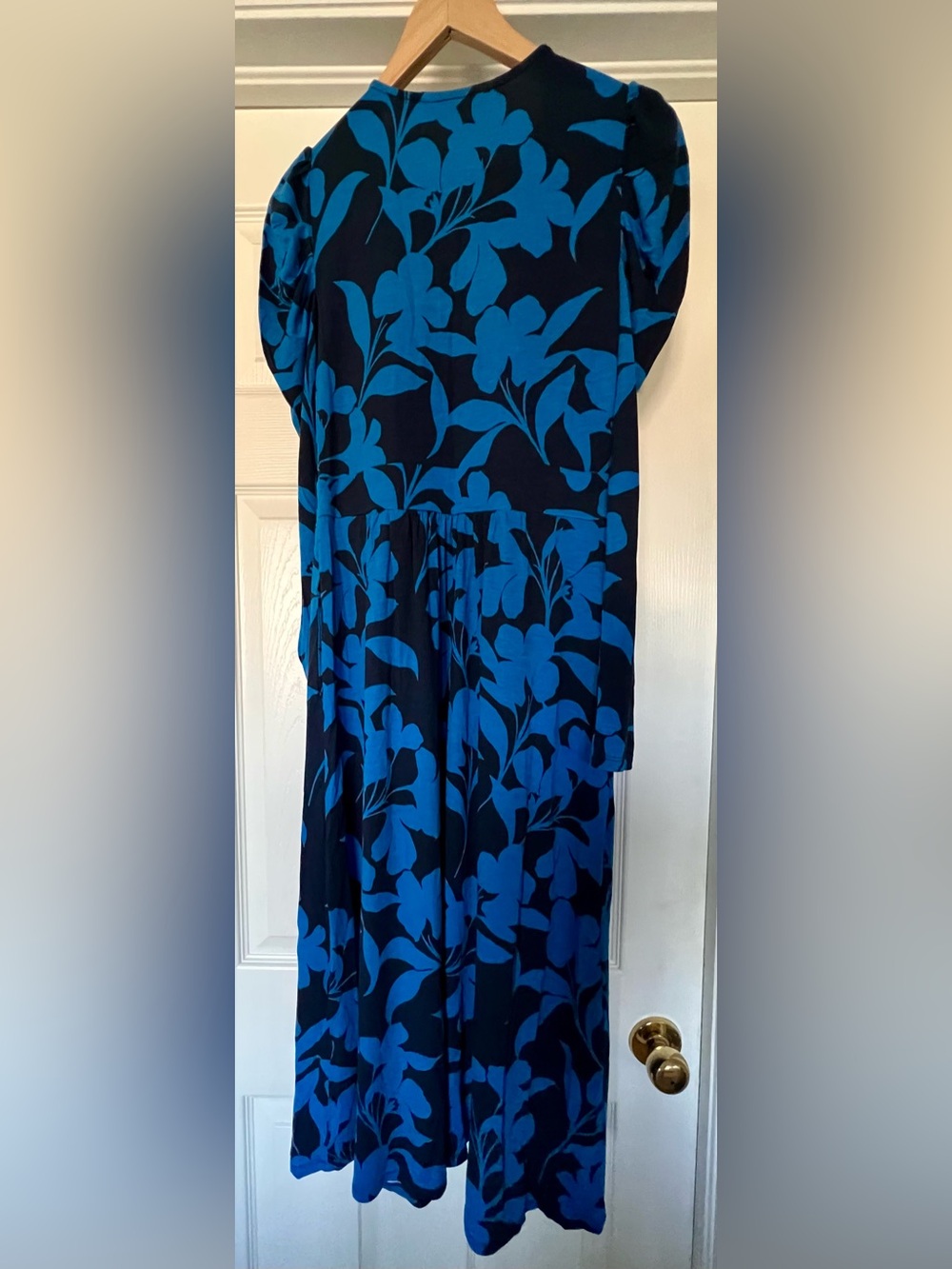 Boden Blue and Navy Floral Print Dress-6